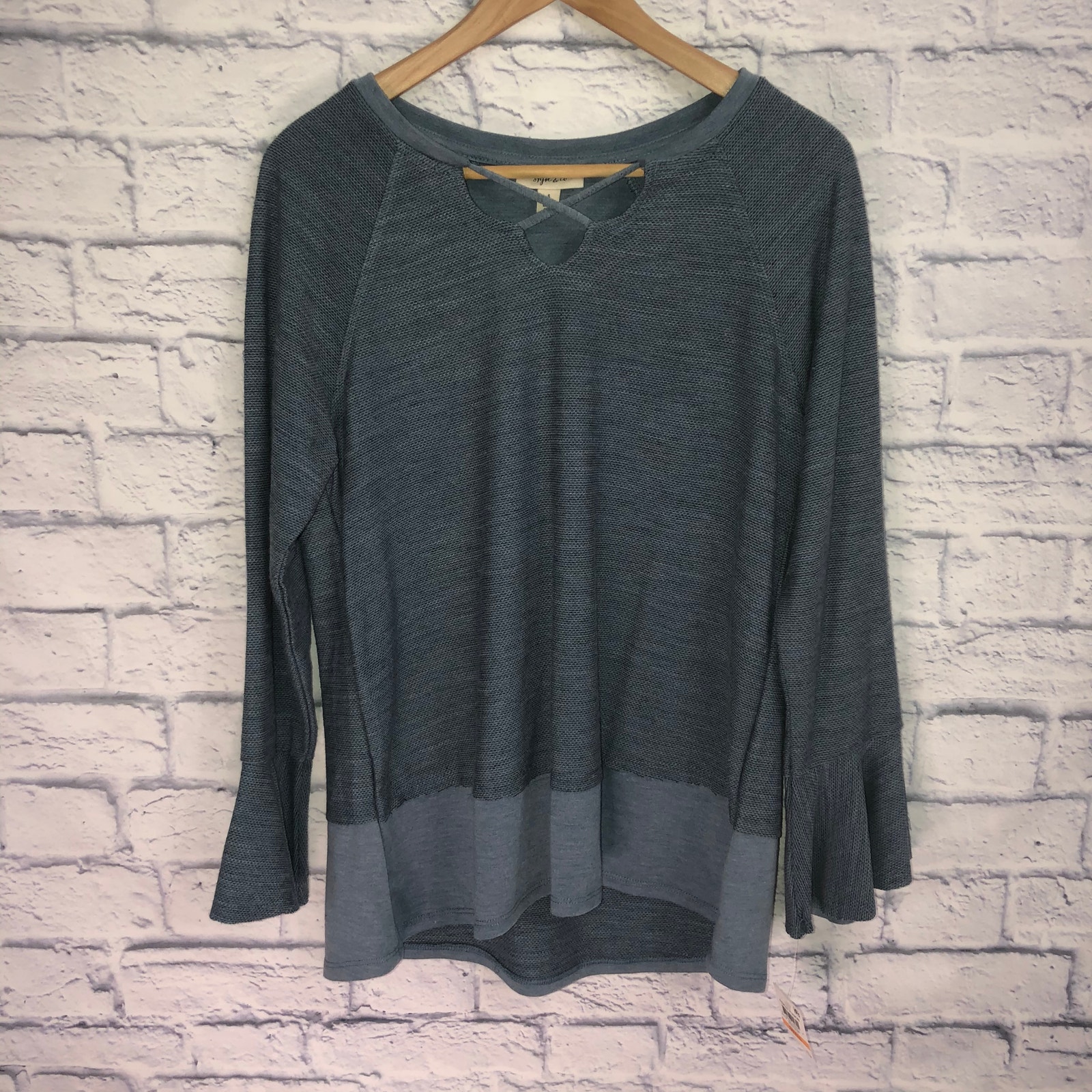Nwt! Steel Blue Long Sleeve Blouse